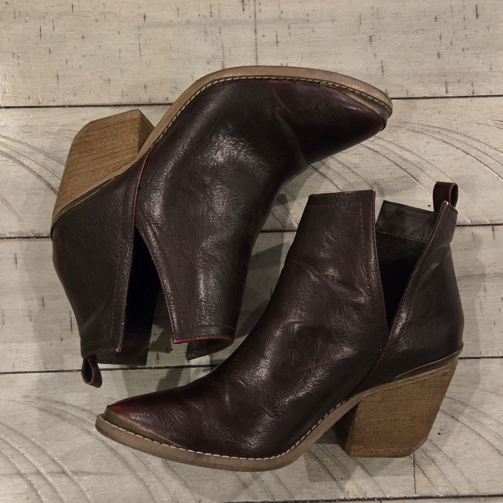 Not Rated: Y2K Dark Moroon Ankle Booties.